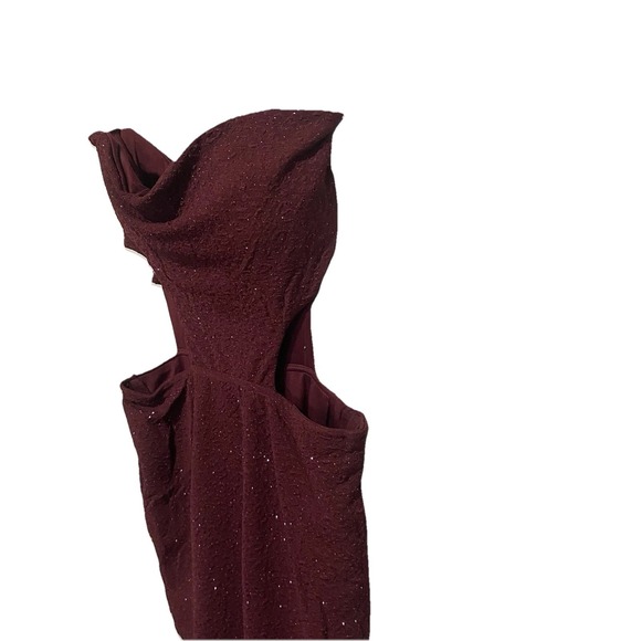 Windsor New With Tag Burgundy Strapless Sweetheart ‎ Glitter Mini Dress Size M - Picture 5 of 15